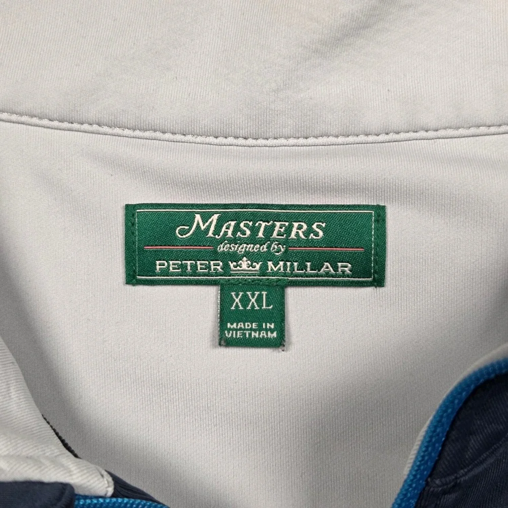 New Masters Peter Millar Vest Mens XXL Navy Blue Quarter Zip Golf Breathable